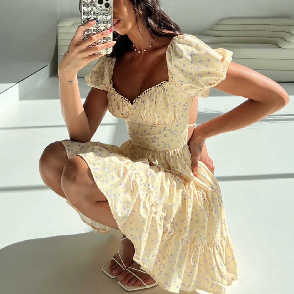 DANNY MINI DRESS YELLOW FLORAL